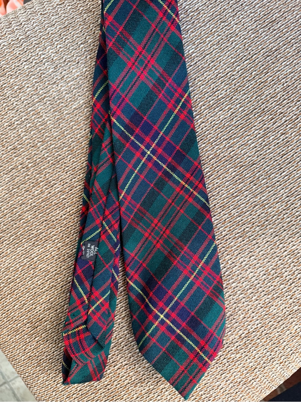 Vintage Pendleton Cameron of Erracht Wool Tartan Tie Identified by RN 20747